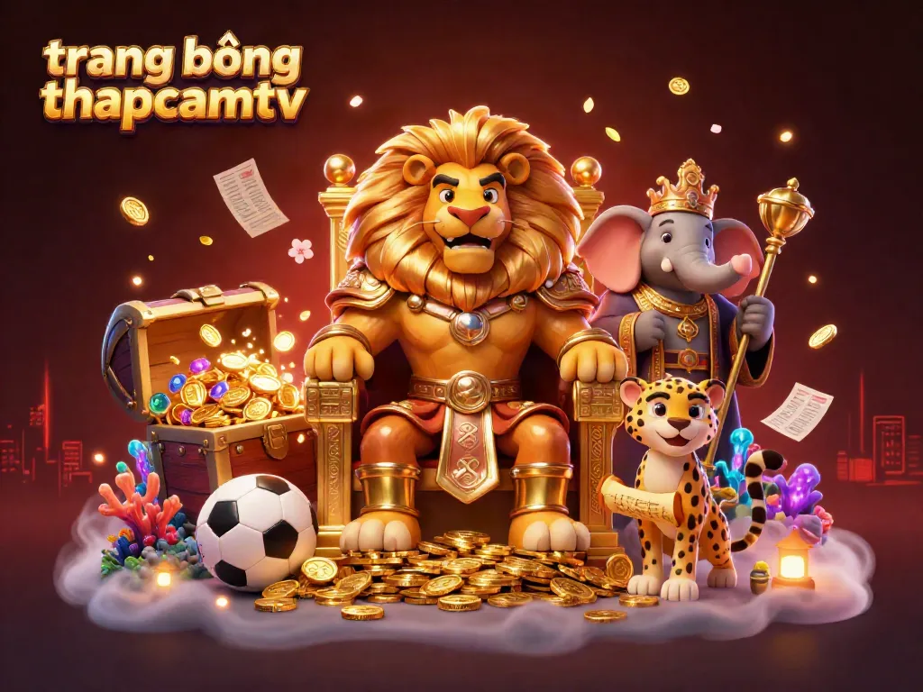 Experience the excitement of trang bóng thapcamtv with a dynamic scene of sports betting featuring vivid characters and betting elements.
