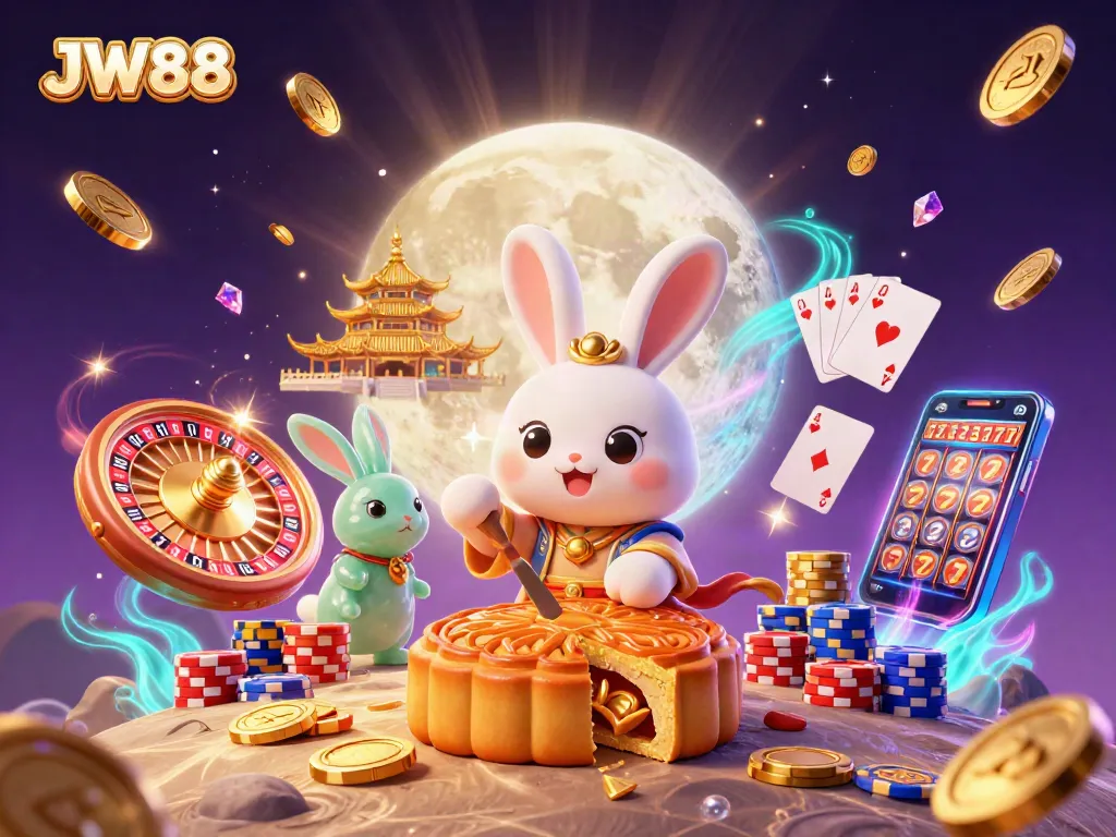 Engage in thrilling gambling with JW88 in a fantastical 3D casino-themed scene.
