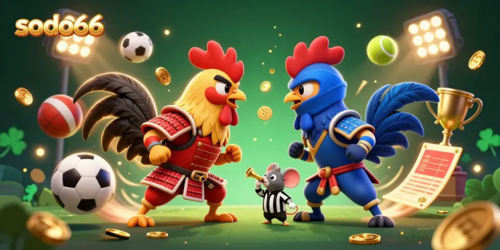 Experience thrilling moments at sodo66 with a showdown of samurai and ninja roosters amidst dynamic gaming elements