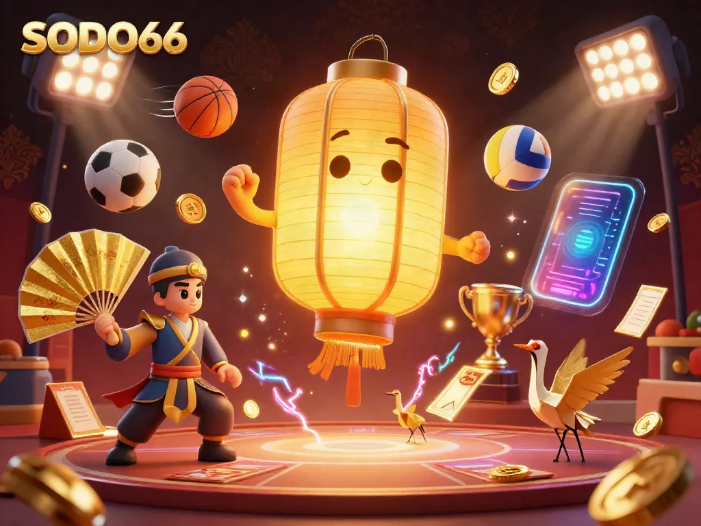 SODO66 invites players to experience thrilling casino entertainment amid dazzling gold and sports themes.