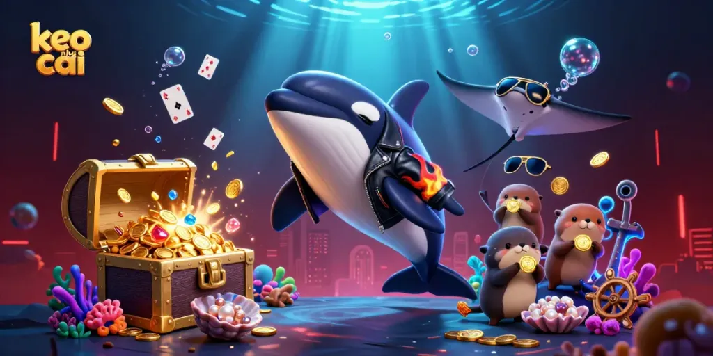 Engage with keo nha cai while enjoying a vibrant underwater scene filled with gold coins and casino elements.