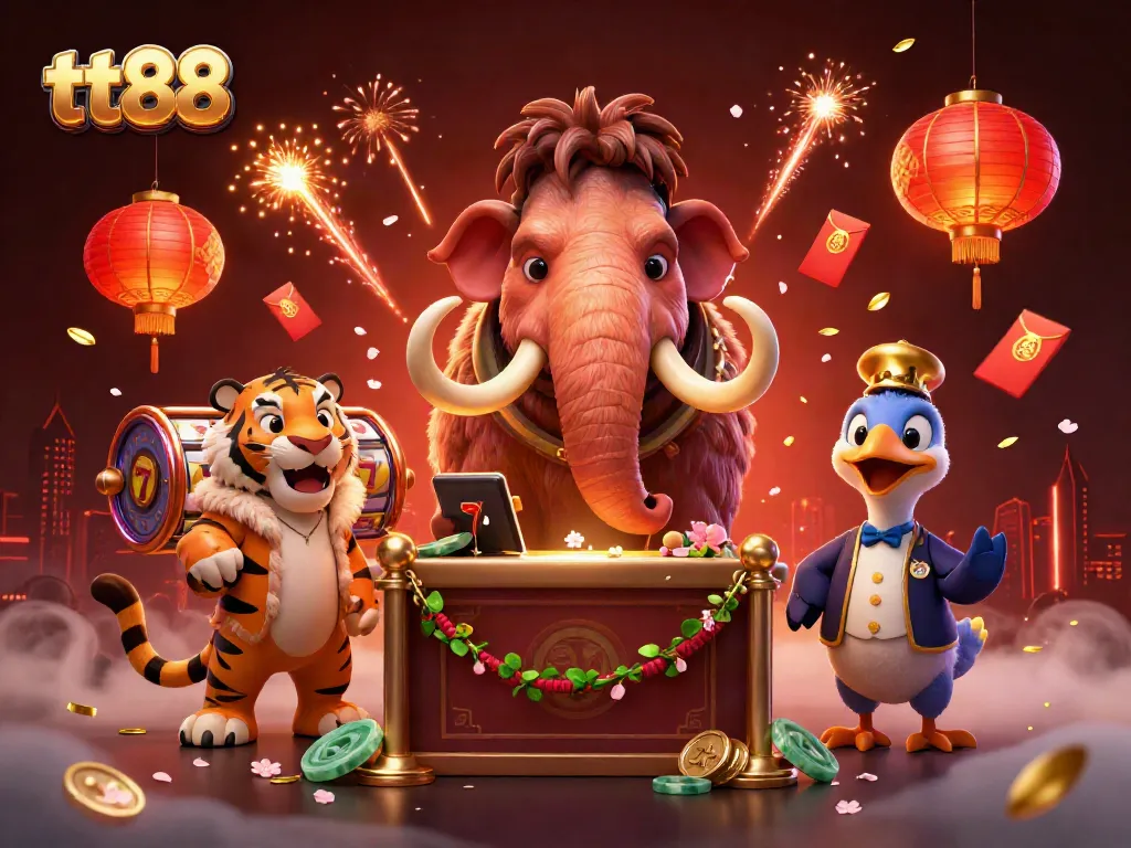 Engage with tt88 at a whimsical casino scene featuring vibrant characters and exciting elements.