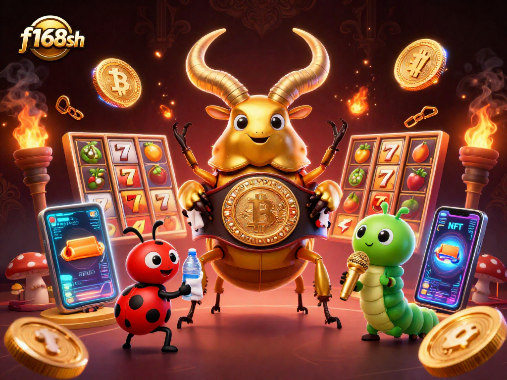 Engage with f168sh's thrilling 3D casino world featuring vibrant slot reels and exciting game elements.