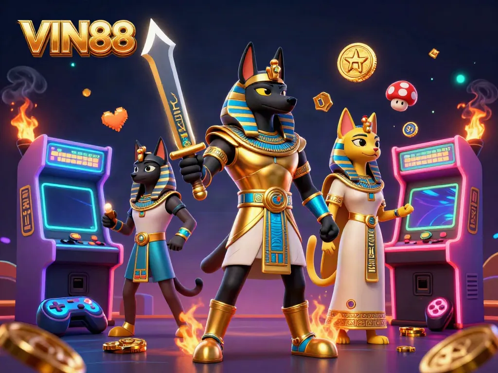 Engage in exciting gameplay with VIN88 featuring 3D characters and casino-inspired elements.