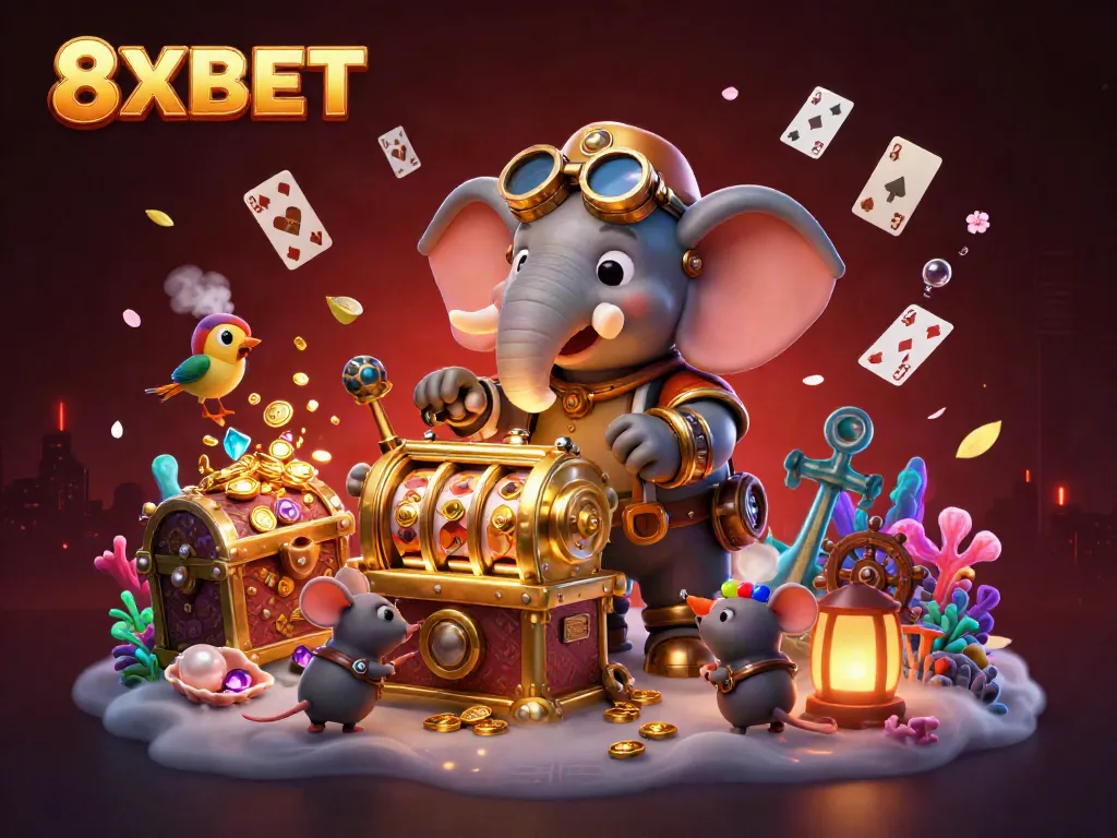 Experience thrilling gaming adventures with 8XBET in a vibrant casino scene.