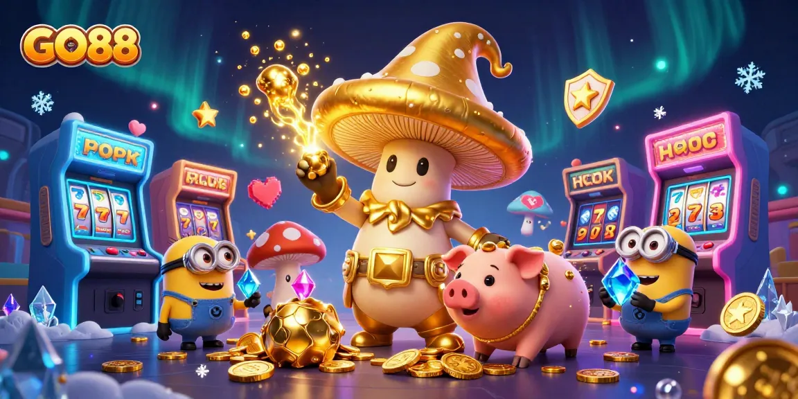 Engage in thrilling casino gaming with GO88's golden wizard and treasure pig adventure!