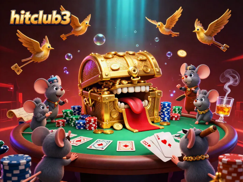 Experience the thrill of gaming with hitclub3, featuring vibrant treasure and poker elements.
