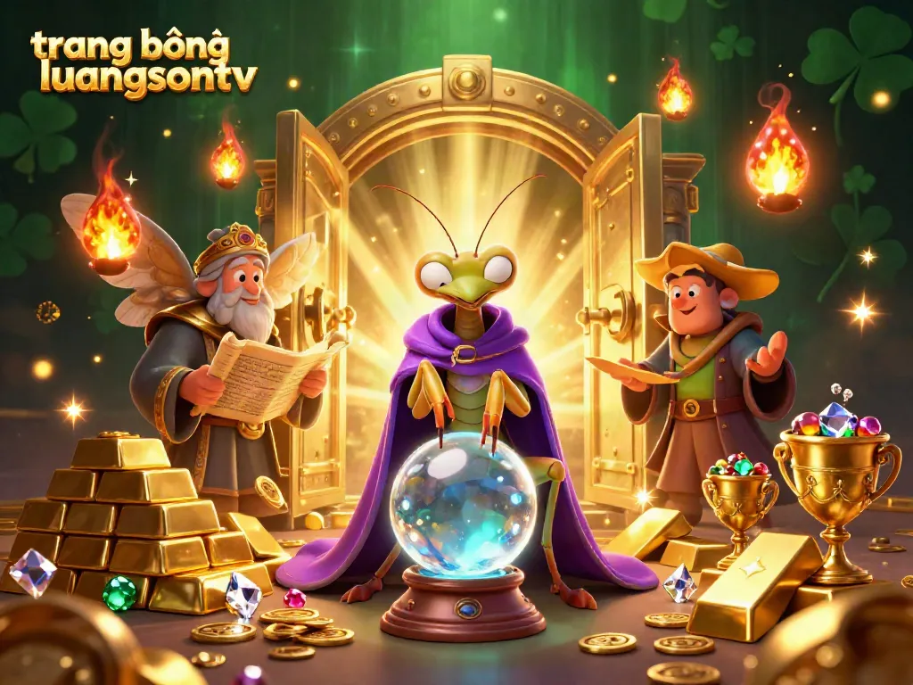 Experience high-quality sports betting with trang bóng luongsontv, featuring vibrant gambling elements and characters.