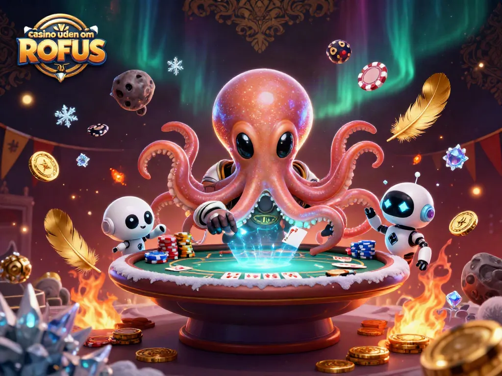 Engage with thrilling games at casino uden om ROFUS featuring alien octopus and dynamic poker elements.