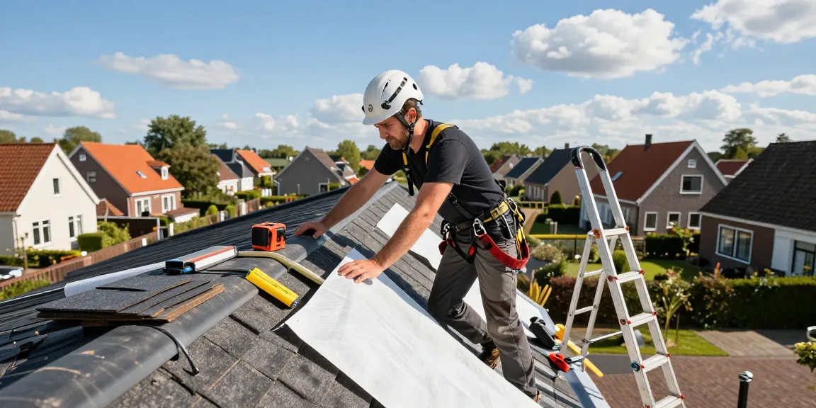 Professional roofer in Den Haag inspecting a roof, showcasing expertise as dakdekker den haag.