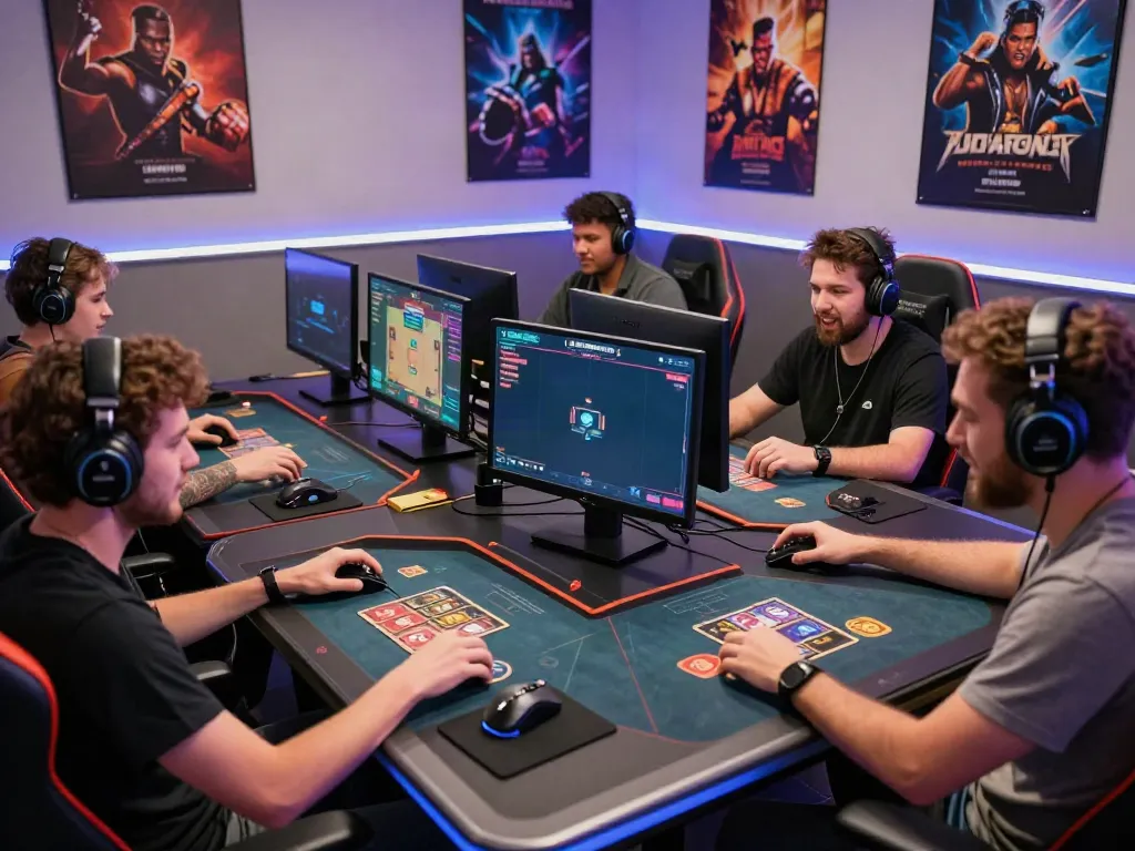 Intense gaming session at https://hitclub3.io/ with diverse players enjoying card games.