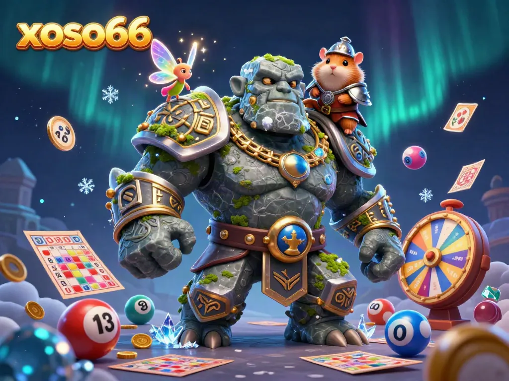 Play exciting lottery games on xoso66 with the golem guardian overseeing magical actions.