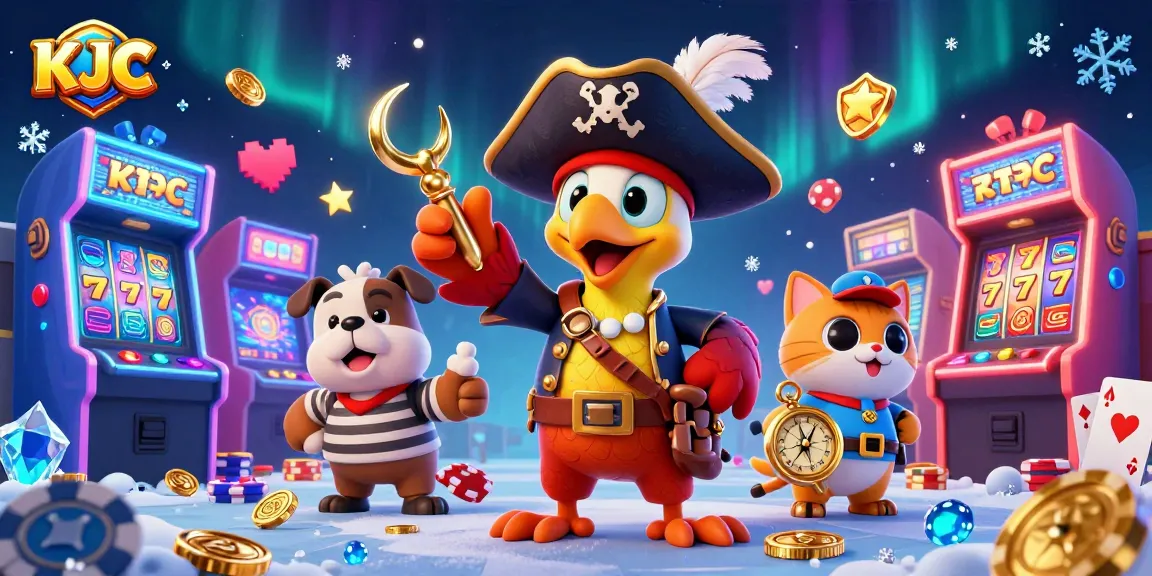 KJC brings excitement alive with engaging characters and vibrant casino elements in a thrilling 3D illustration.