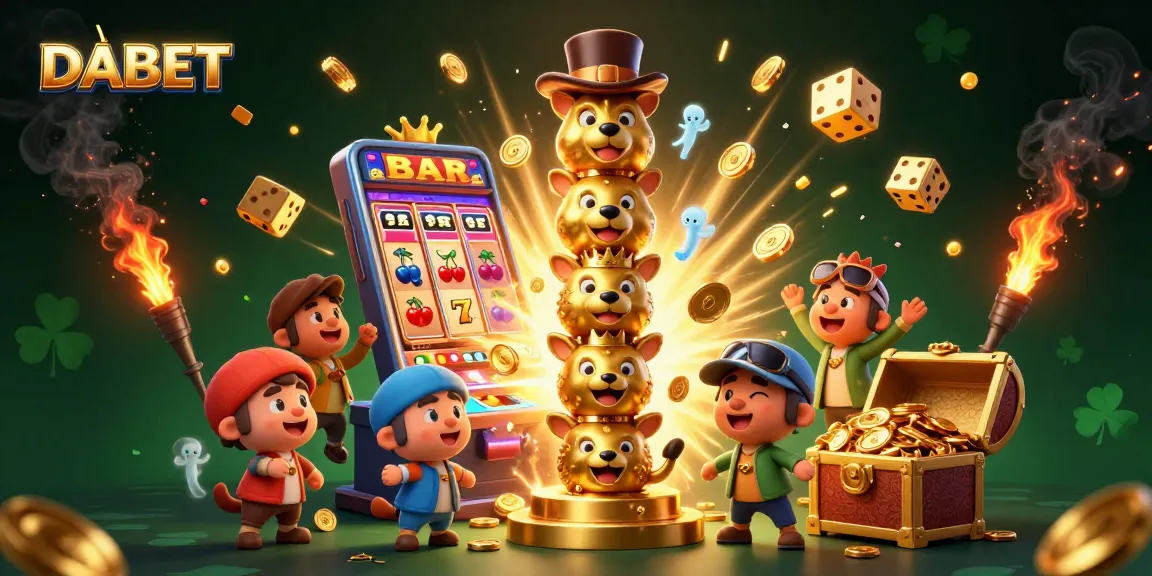 DABET offers a vibrant illustration of a 3D cartoon casino scene, showcasing excitement and gameplay.